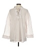 Easel 100% Rayon Stripes Ivory 3/4 Sleeve Blouse Size M - photo 2