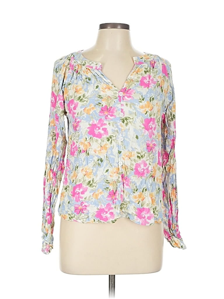 Pre-owned Emily Wonder Long Sleeve Blouse In Pink