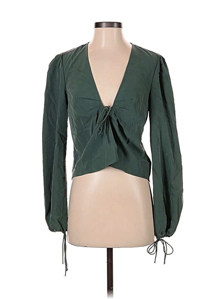Pre-owned Urban Outfitters Long Sleeve Blouse In Green