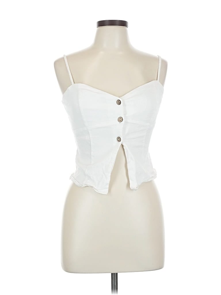 Pre-owned Lulus Sleeveless Blouse In White