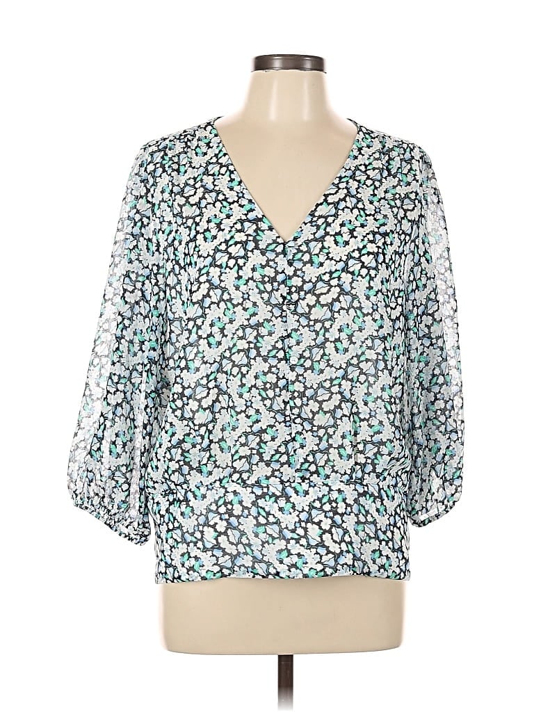 Pre-owned Karl Lagerfeld 3/4 Sleeve Blouse In Blue