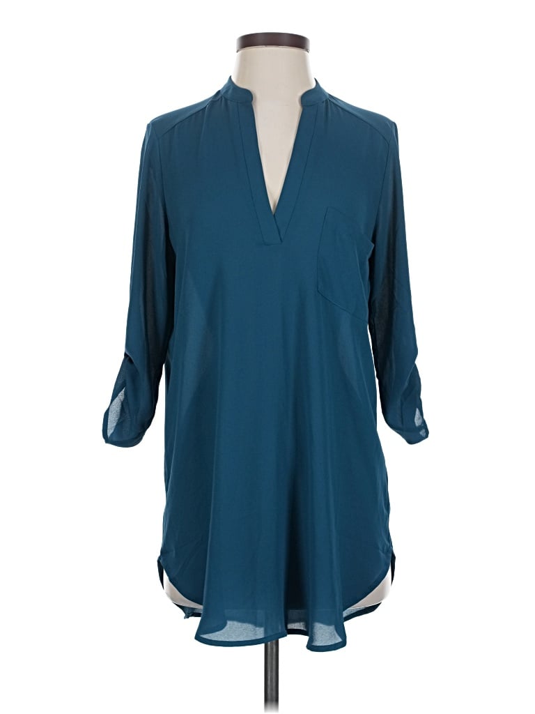 Pre-owned Lush 3/4 Sleeve Blouse In Blue