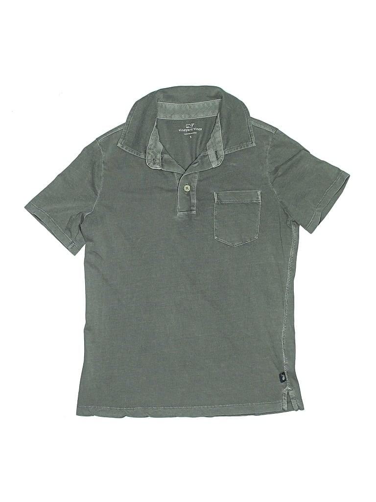 Pre-owned Vineyard Vines Kids' Short Sleeve Polo Shirt In Green