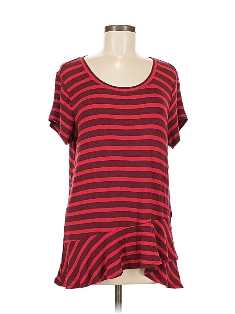 CABI Pre-owned Short Sleeve Top Red Scoop Neck Tops