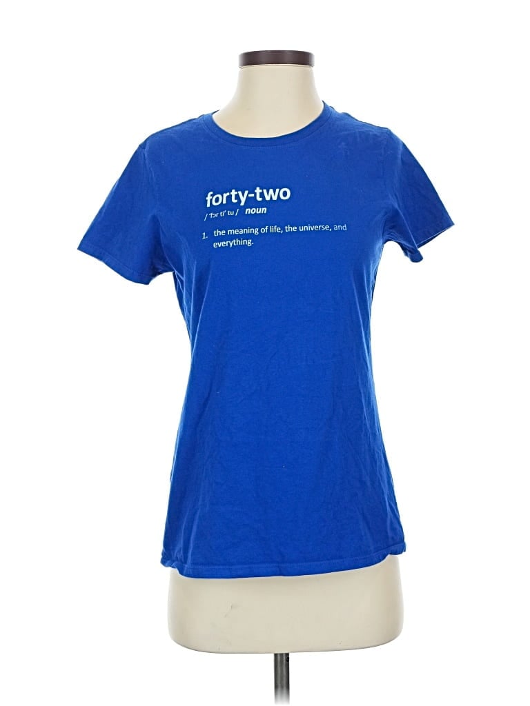 Pre-owned Port & Company Short Sleeve T-shirt In Blue