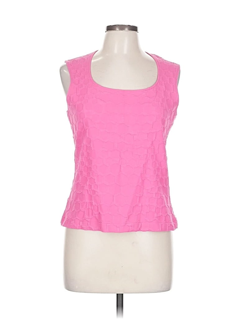 Pre-owned Andria Lieu Tank Top Pink Square Neckline Tops
