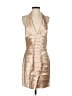 BCBGMAXAZRIA 100% Polyester Metallic Tan Cocktail Dress Size 8 - photo 1
