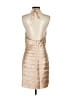 BCBGMAXAZRIA 100% Polyester Metallic Tan Cocktail Dress Size 8 - photo 2