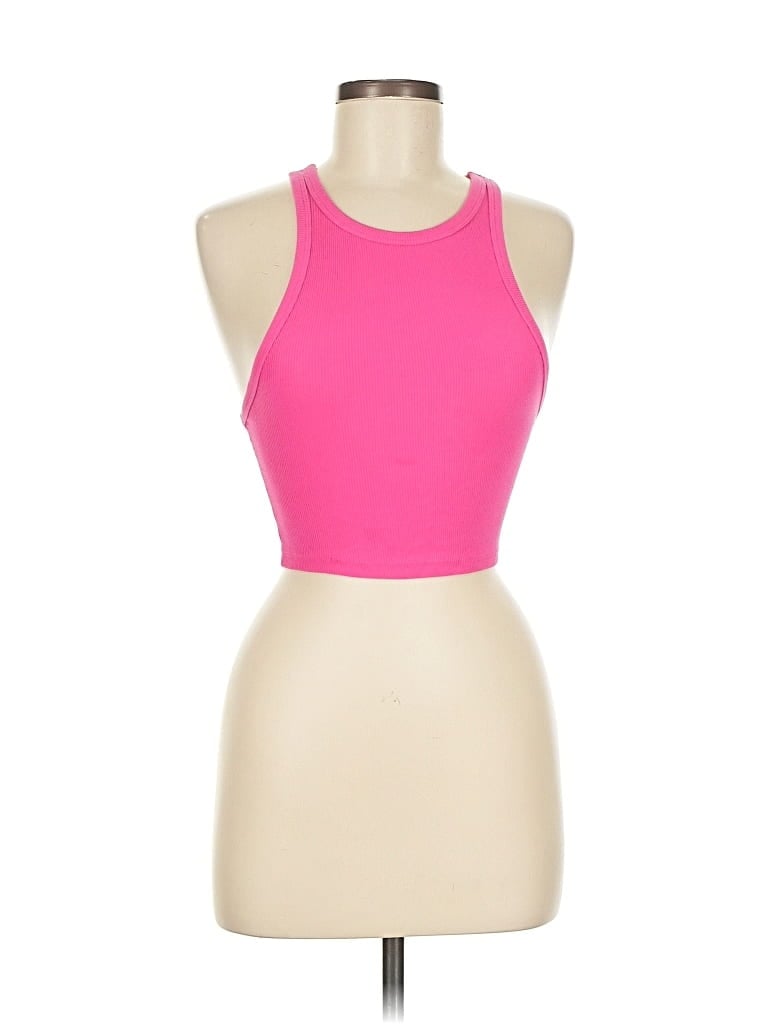 Pre-owned Zara Tank Top Pink Halter Neckline Tops