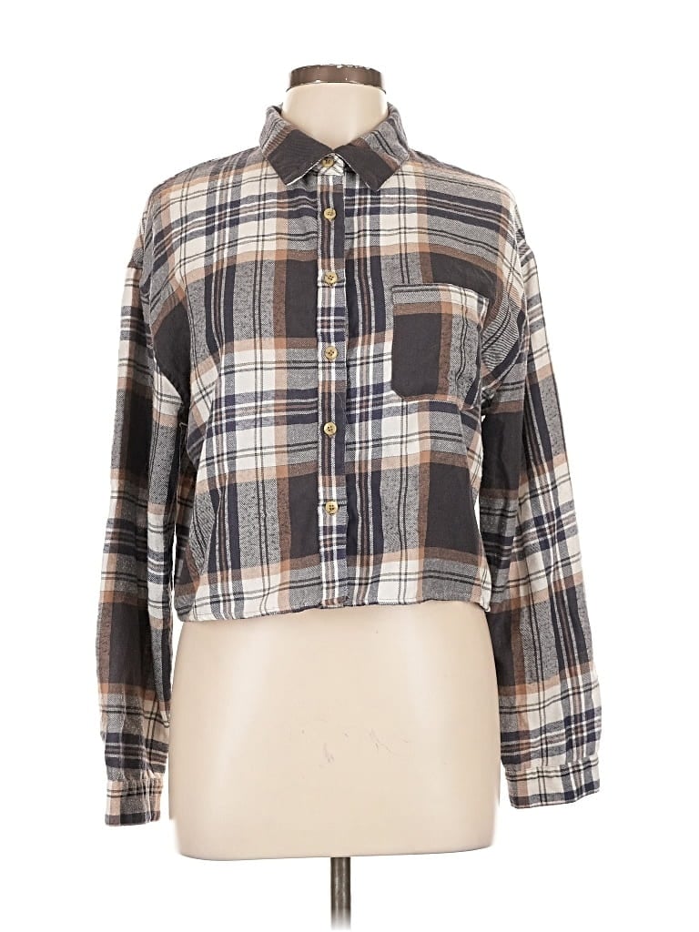 Pre-owned Self Esteem Long Sleeve Blouse In Gray