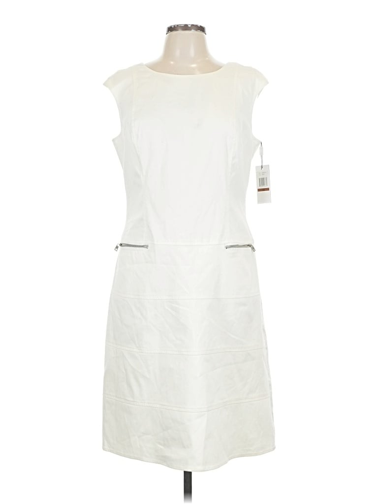 Pre-owned Calvin Klein Casual Dress In White