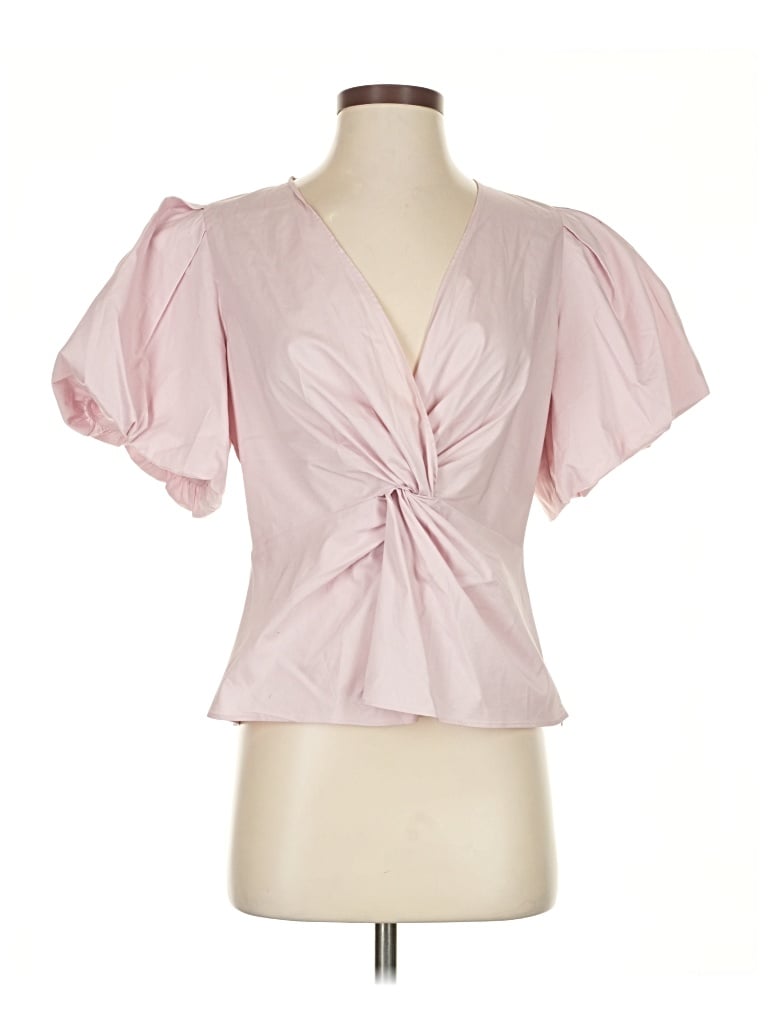 Pre-owned Express Short Sleeve Blouse In Pink