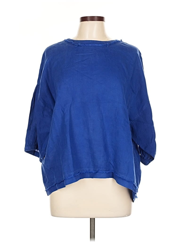 Pre-owned Apiece Apart 3/4 Sleeve Top Blue Boatneck Tops