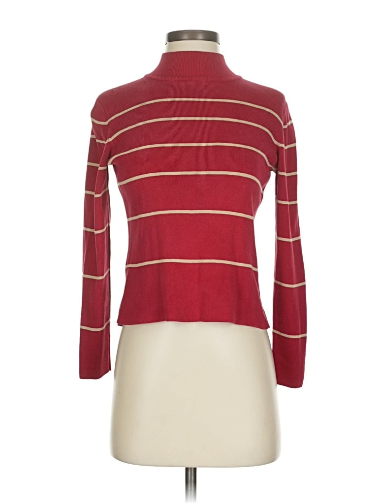 Pre-owned Jones New York Country Silk Pullover Sweater In Burgundy