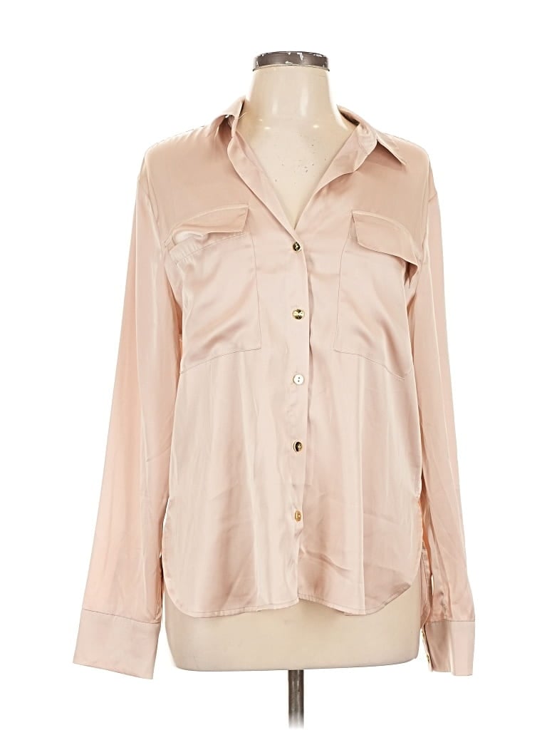 Pre-owned Alexia Admor Long Sleeve Blouse In Brown