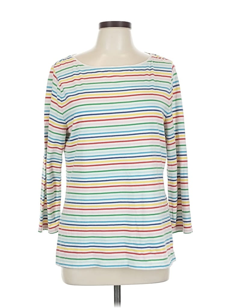 Pre-owned Talbots 3/4 Sleeve T-shirt In White