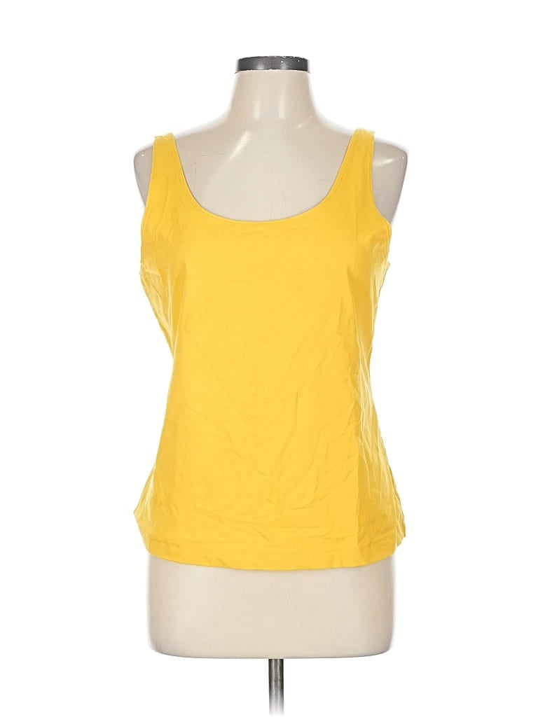 Pre-owned Chico's Tank Top Yellow Strapless Neckline Tops