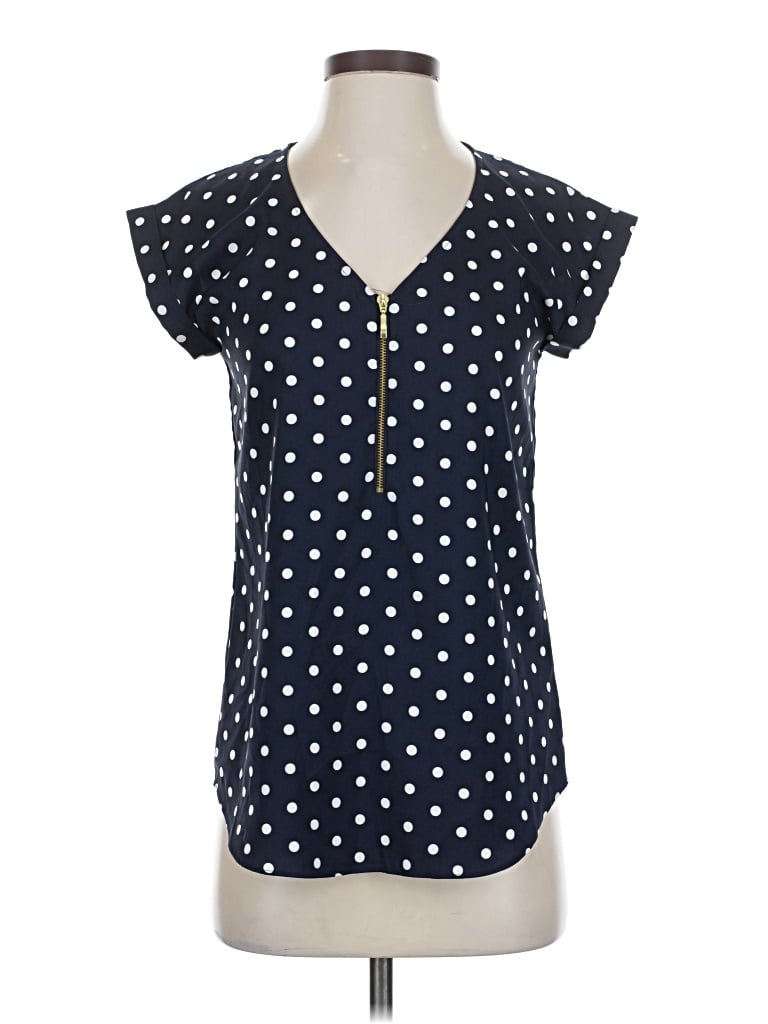 EXPRESS OUTLET Pre-owned Short Sleeve Blouse In Blue