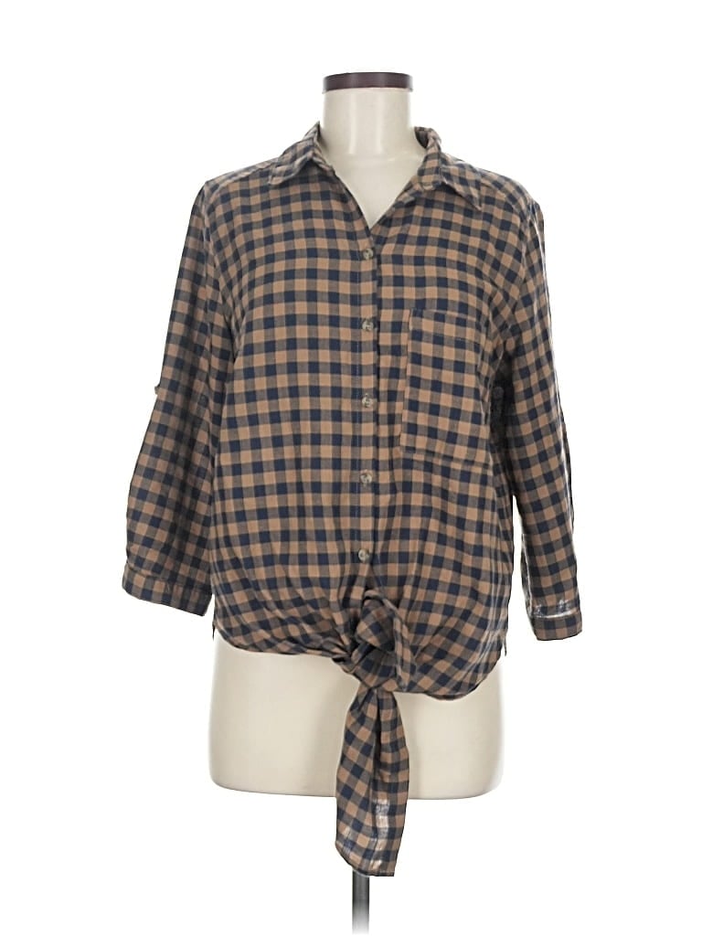 Pre-owned Lost + Wander 3/4 Sleeve Blouse In Brown