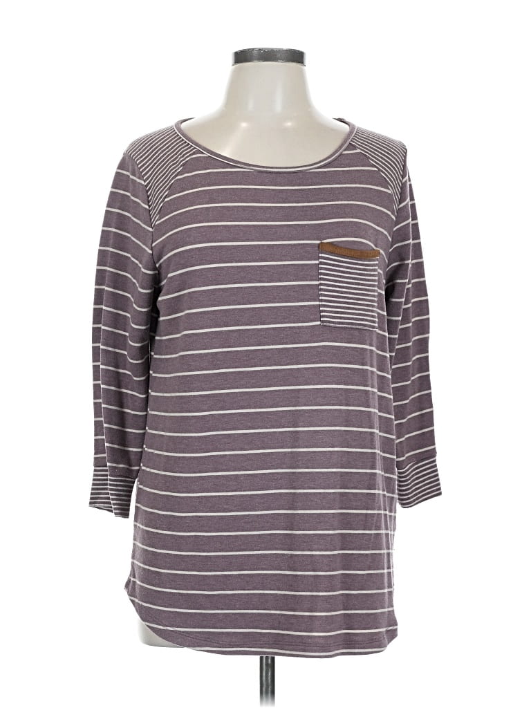 Pre-owned Pink Clover 3/4 Sleeve T-shirt In Gray