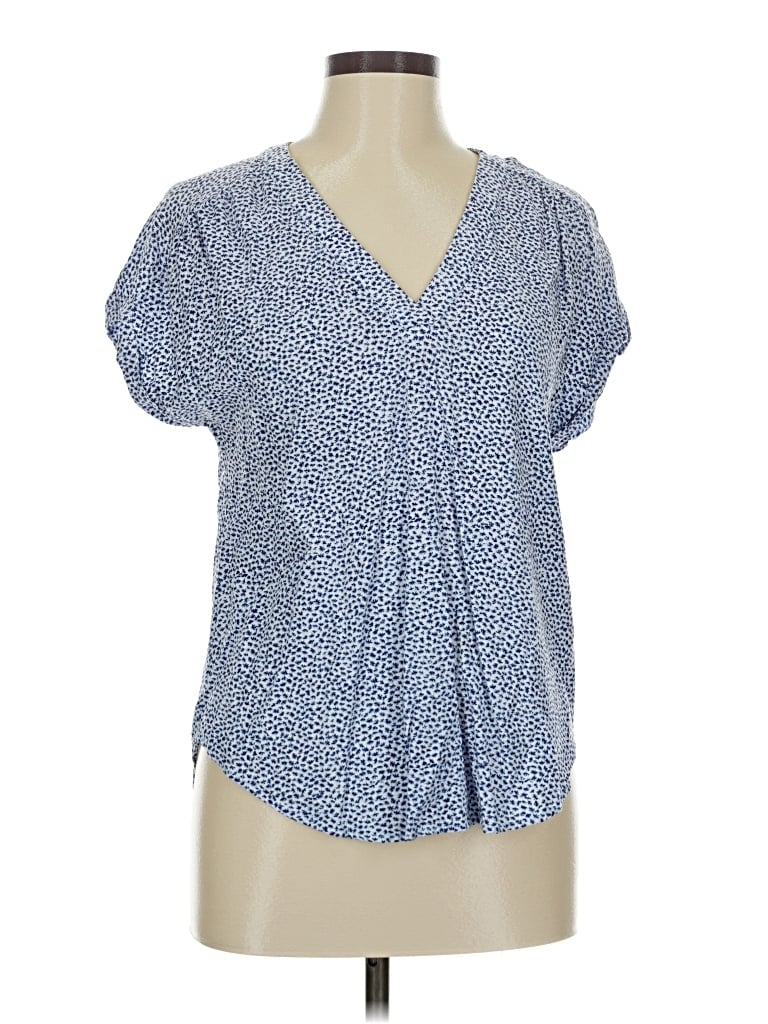 Pre-owned Gap Short Sleeve Blouse In Blue