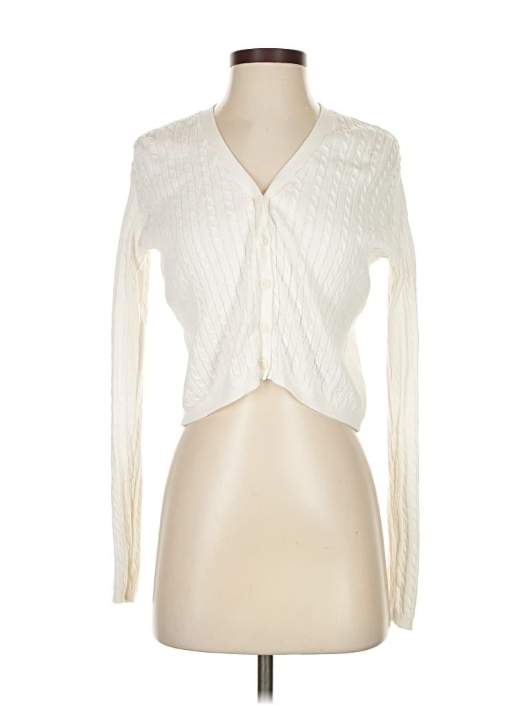 Pre-owned Brandy Melville Cardigan Sweater In White