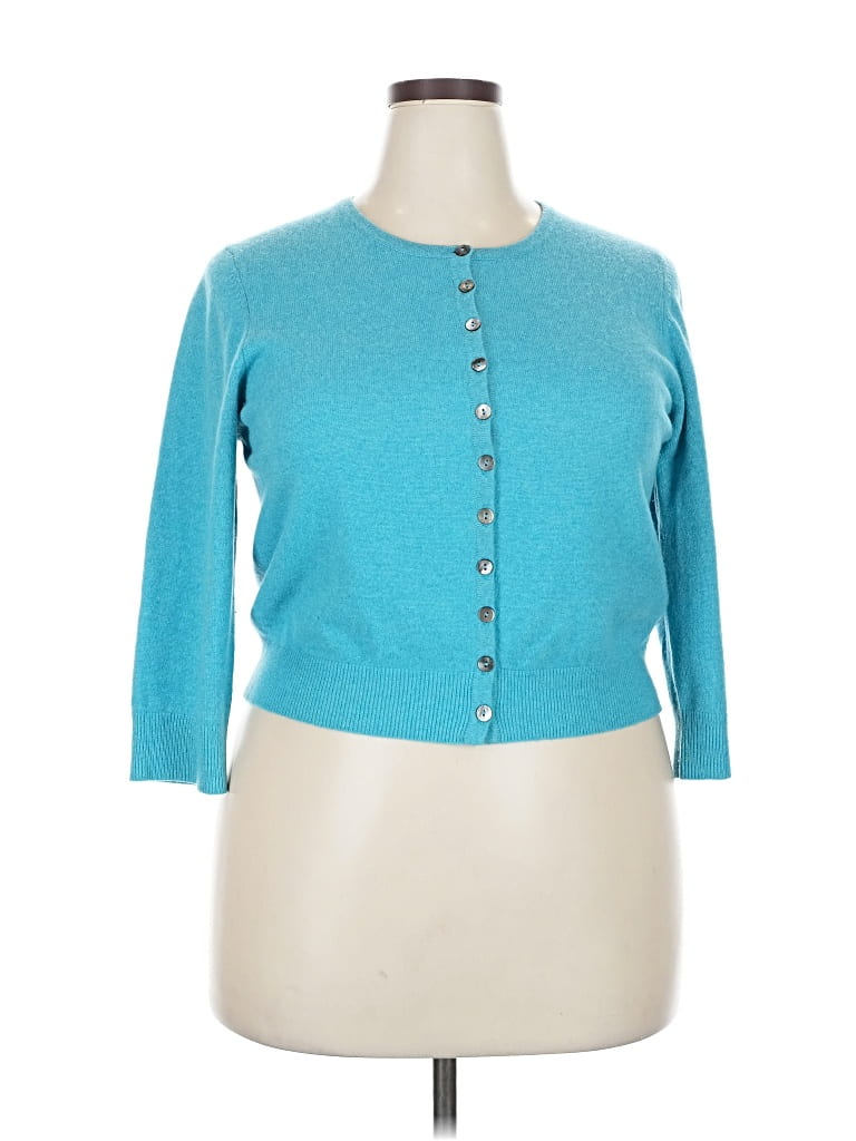 Pre-owned Boden Cashmere Cardigan Sweater In Blue