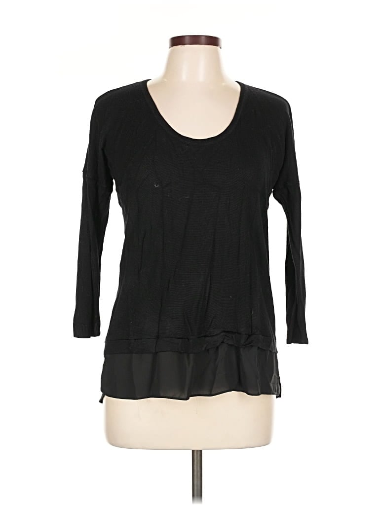 Pre-owned Express 3/4 Sleeve Top Black Scoop Neck Tops