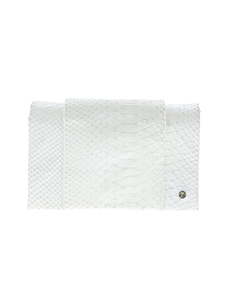 Pre-owned Halston Heritage Leather Clutch In White