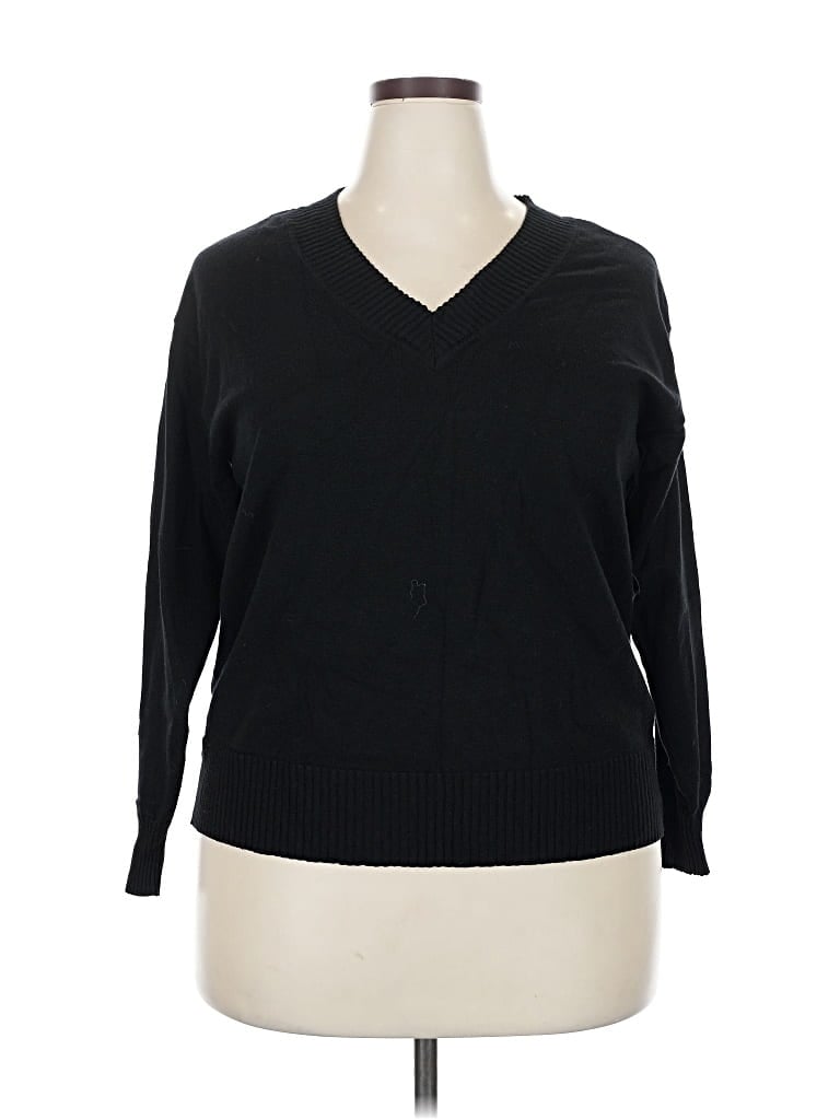 Pre-owned Lane Bryant Pullover Sweater In Black