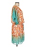 Bisou Bisou 100% Polyester Paisley Orange Casual Dress Size 6 - photo 4