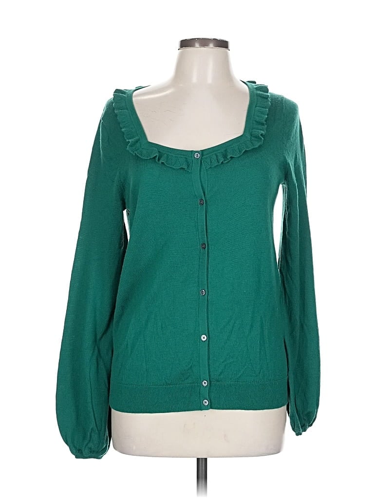Pre-owned Boden Wool Cardigan Sweater In Green