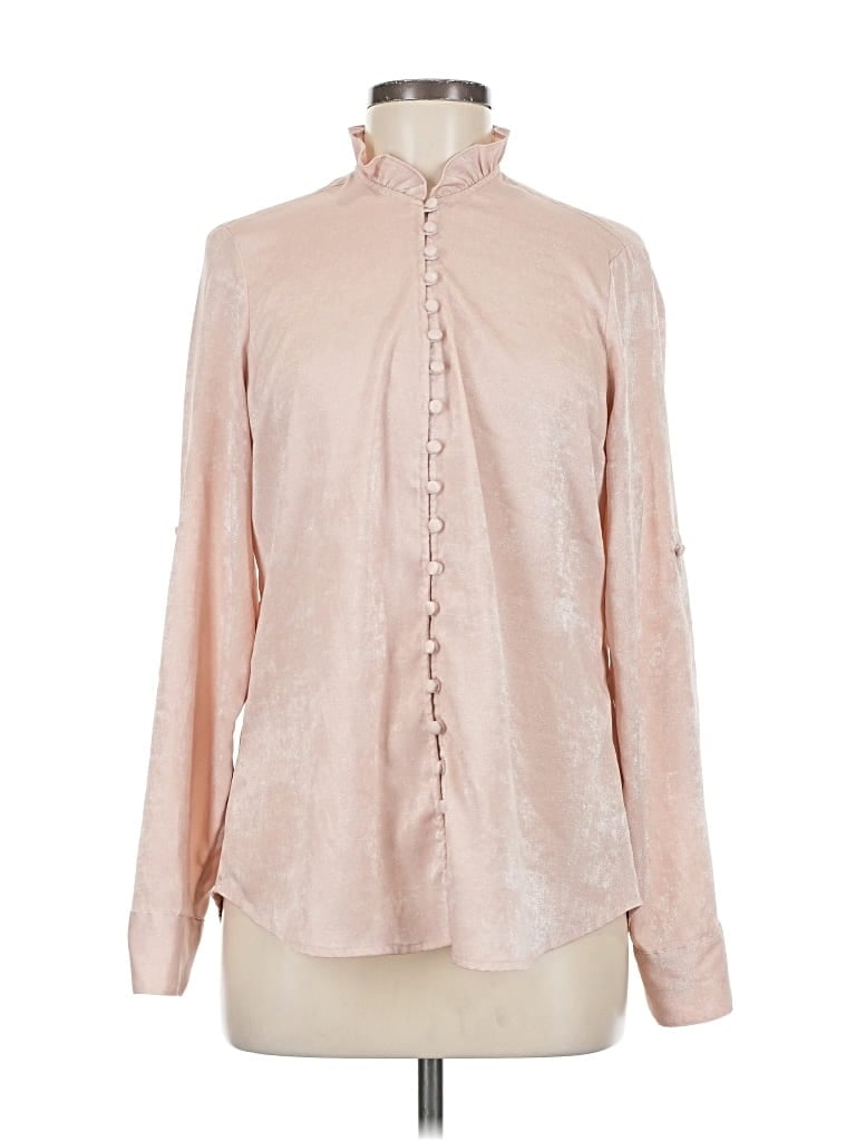 Pre-owned Express Long Sleeve Blouse In Pink