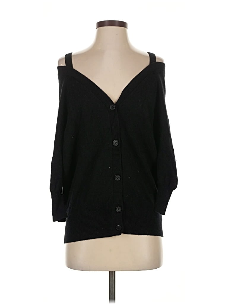 Pre-owned Theory Cashmere Cardigan Sweater In Black