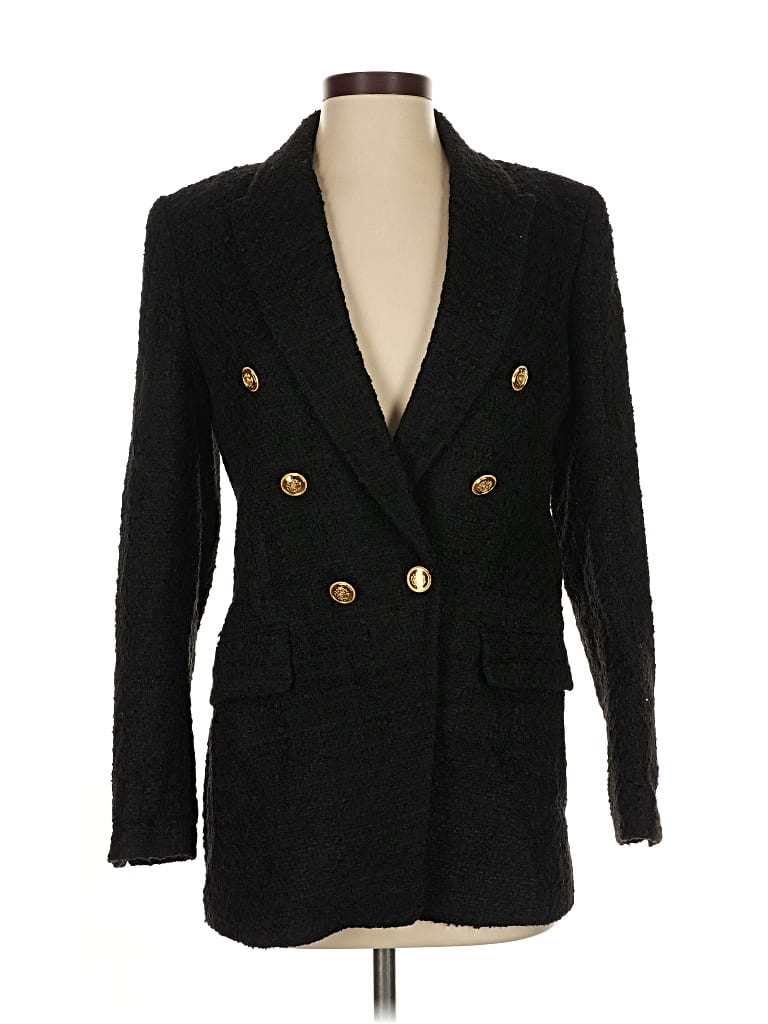 Pre-owned Zara Blazer Jacket In Black