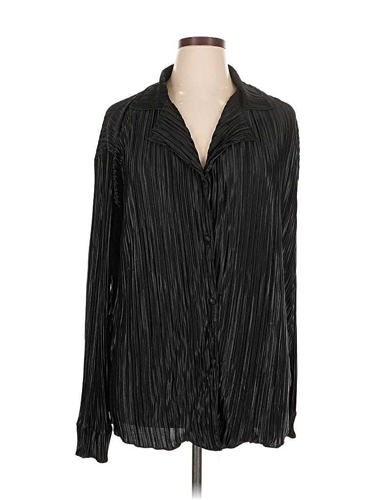 Pre-owned Assorted Brands Long Sleeve Blouse In Black