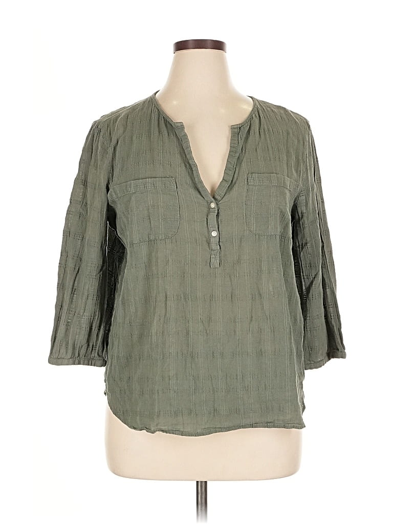 GAP OUTLET Pre-owned 3/4 Sleeve Blouse In Green