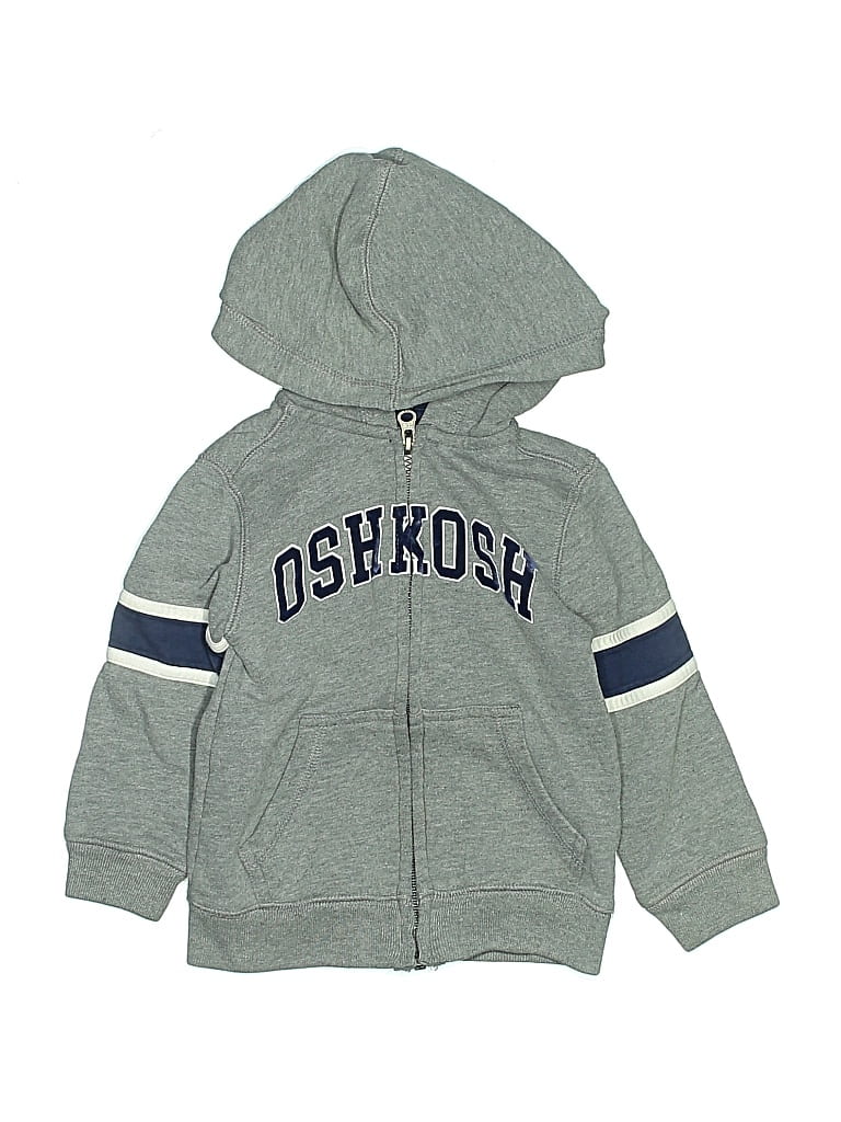 Pre-owned Oshkosh B'gosh Kids' Zip Up Hoodie In Gray