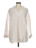 Easel 100% Rayon Stripes Ivory 3/4 Sleeve Blouse Size M - photo 1