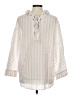 Easel 100% Rayon Stripes Ivory 3/4 Sleeve Blouse Size M - photo 2