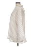 Easel 100% Rayon Stripes Ivory 3/4 Sleeve Blouse Size M - photo 5
