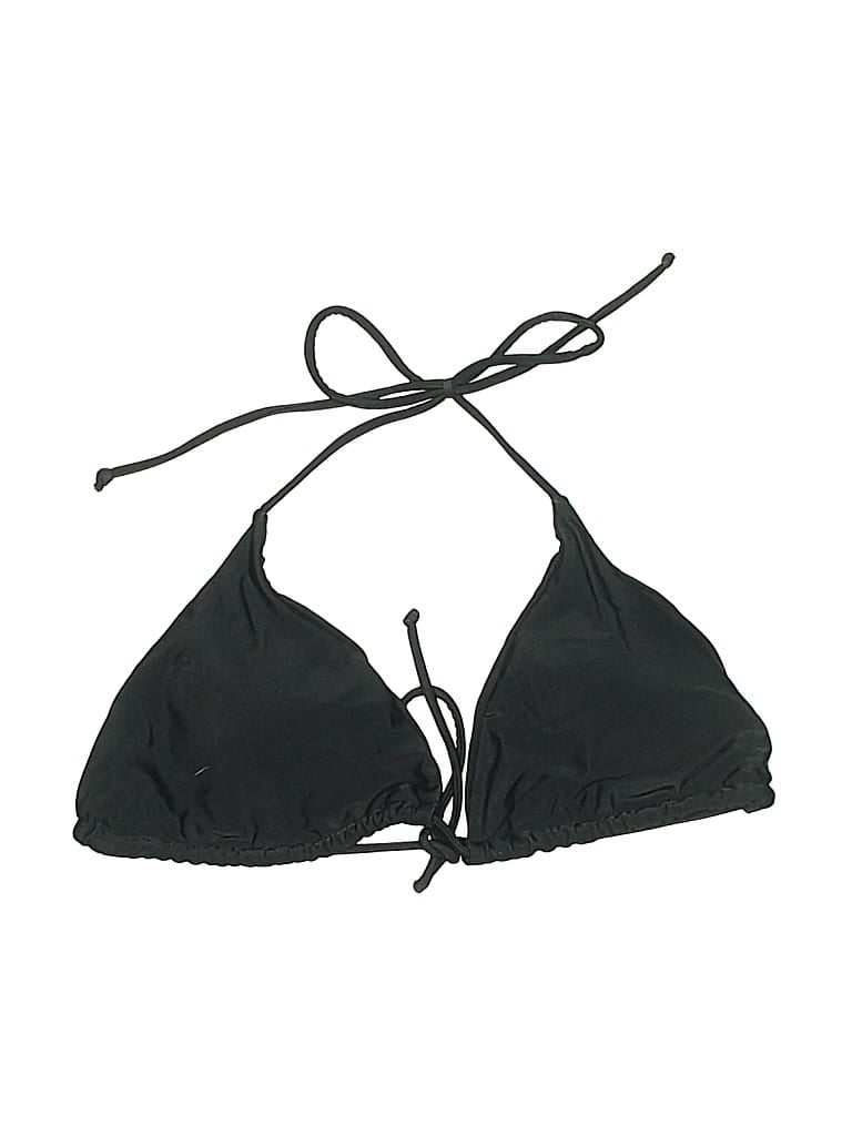 Pre-owned Unbranded Swimsuit Top Black Solid Pattern Swimwear