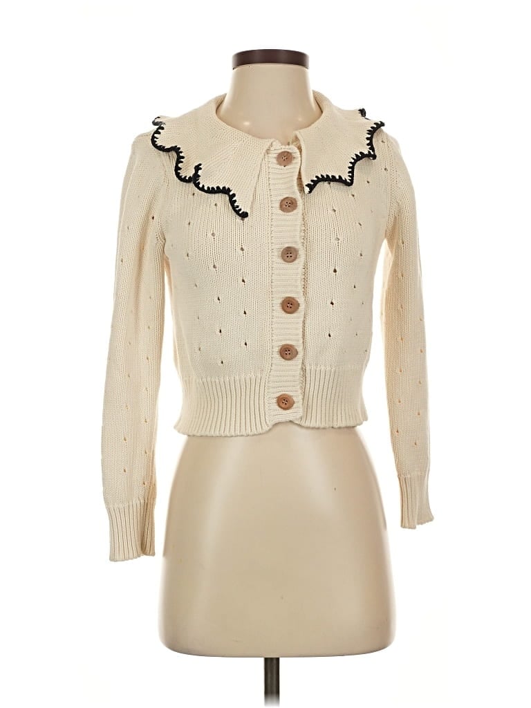 Pre-owned Maison Me Cardigan Sweater In White