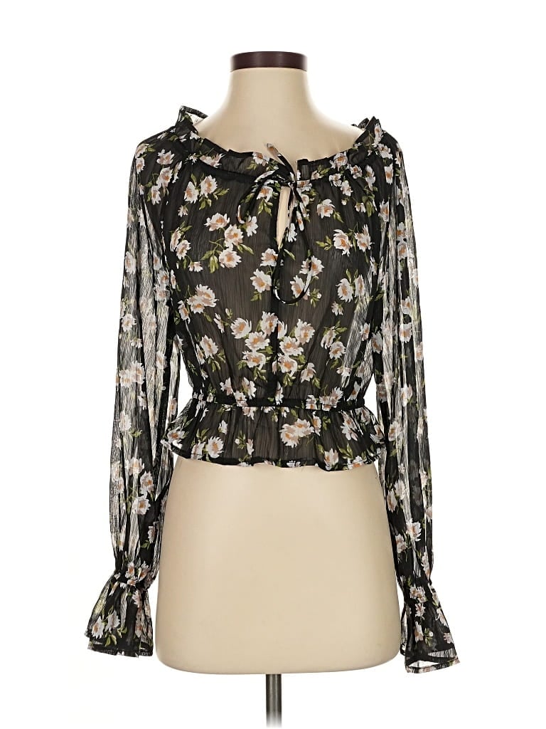 MI AMI Pre-owned Long Sleeve Blouse In Black