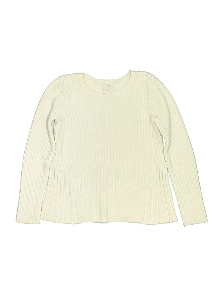 Pre-owned Hanna Andersson Kids' Pullover Sweater In White