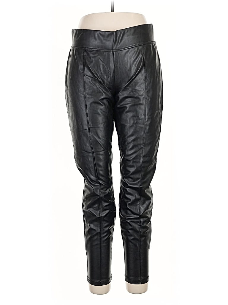 Pre-owned Hue Casual Pants In Black