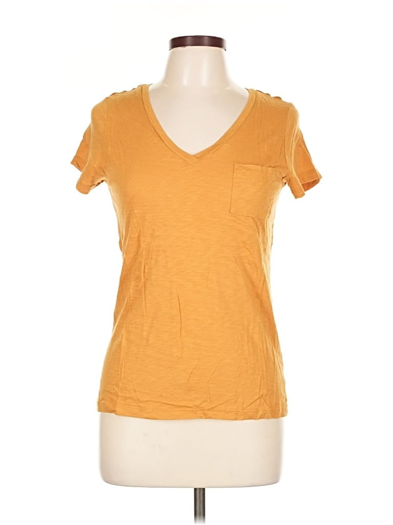 Pre-owned Max Studio Short Sleeve T-shirt In Yellow