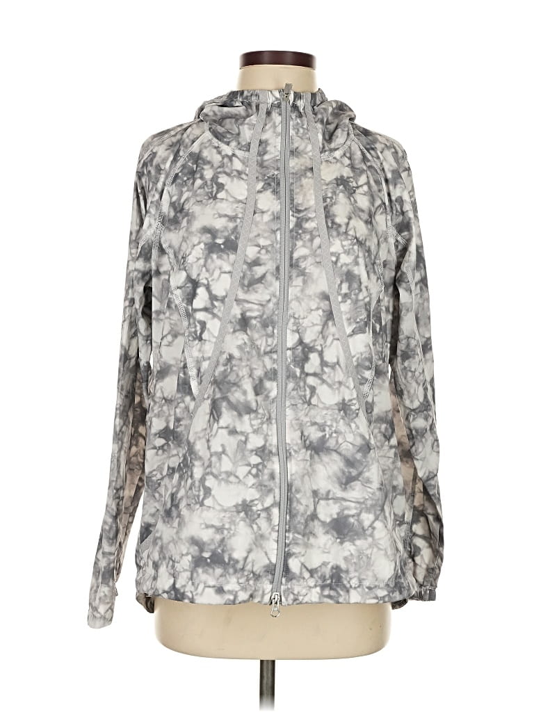 Pre-owned Athleta Windbreaker Jacket In Silver