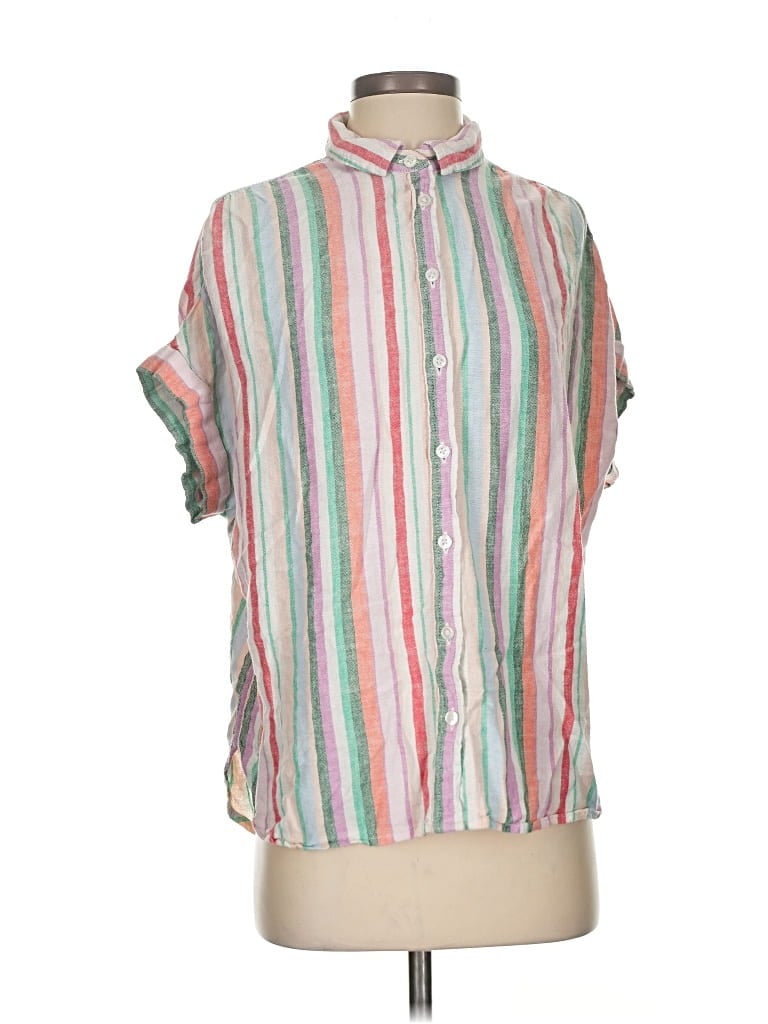 Pre-owned Time And Tru Short Sleeve Blouse In Pink