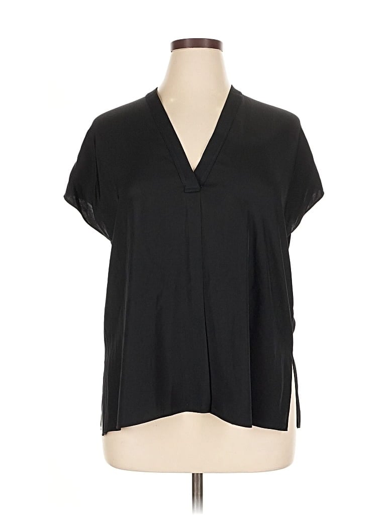 Pre-owned Vince Short Sleeve Blouse In Black